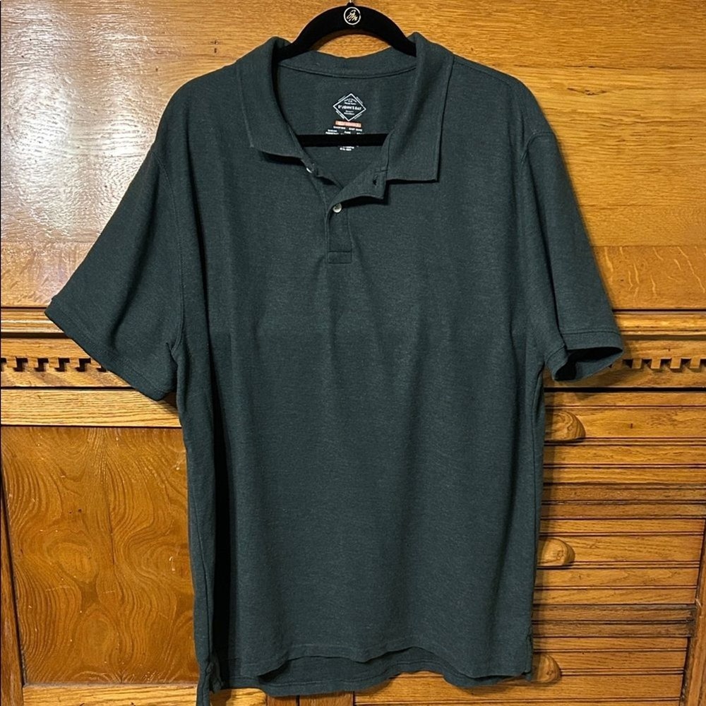 St Johns Bay Preppy Polo Shirt Athleisure Charcoal Gray Heather Short Sleeve